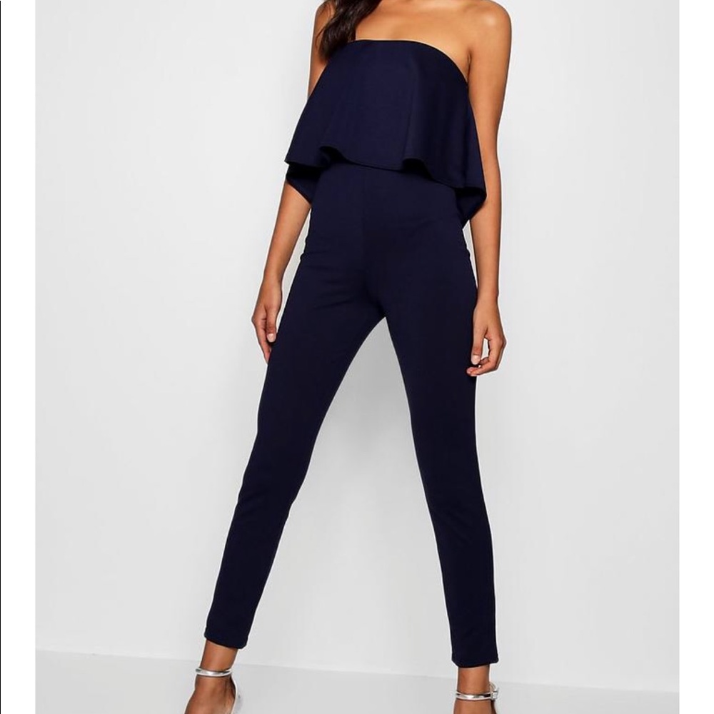 Frill Bandeau Slim Leg Jumpsuit!